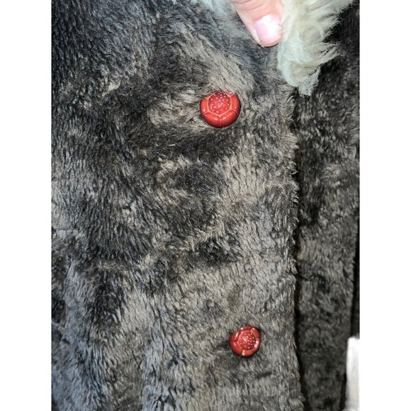 Vintage 60s/70s Mod Brown Fur Sears Fashions Lined Button Front Coat Size Medium - Picture 4 of 10